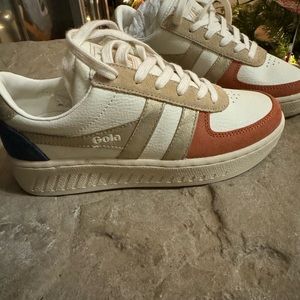 Gola Women's Sneakers in Cream, Tan, and Blue